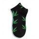 SOQUETTES NOIRES FEUILLE DE CANNABIS